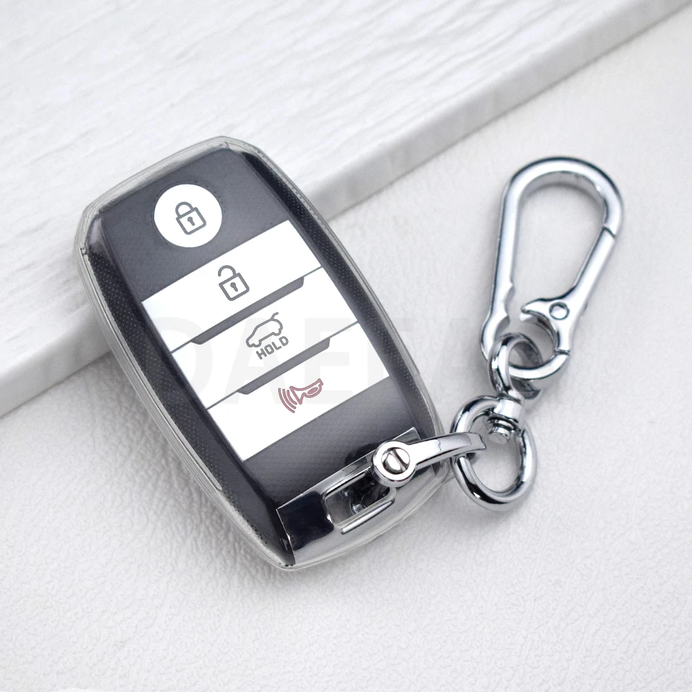 Transparent Car Remote Key Case Cover Shell Fob For KIA Cerato Sorento Optima Picanto Rio Rio5 Sportage Ceed Cerato K3 KX3 K4 K5