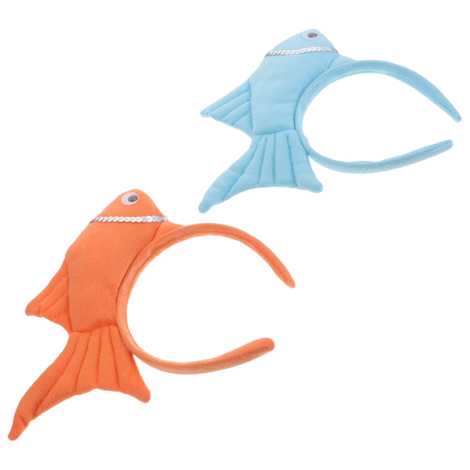 

2 Pcs Fish Fin Headband Ocean Halloween Costume Theme Hats Plastic Sea Animal Pool Party