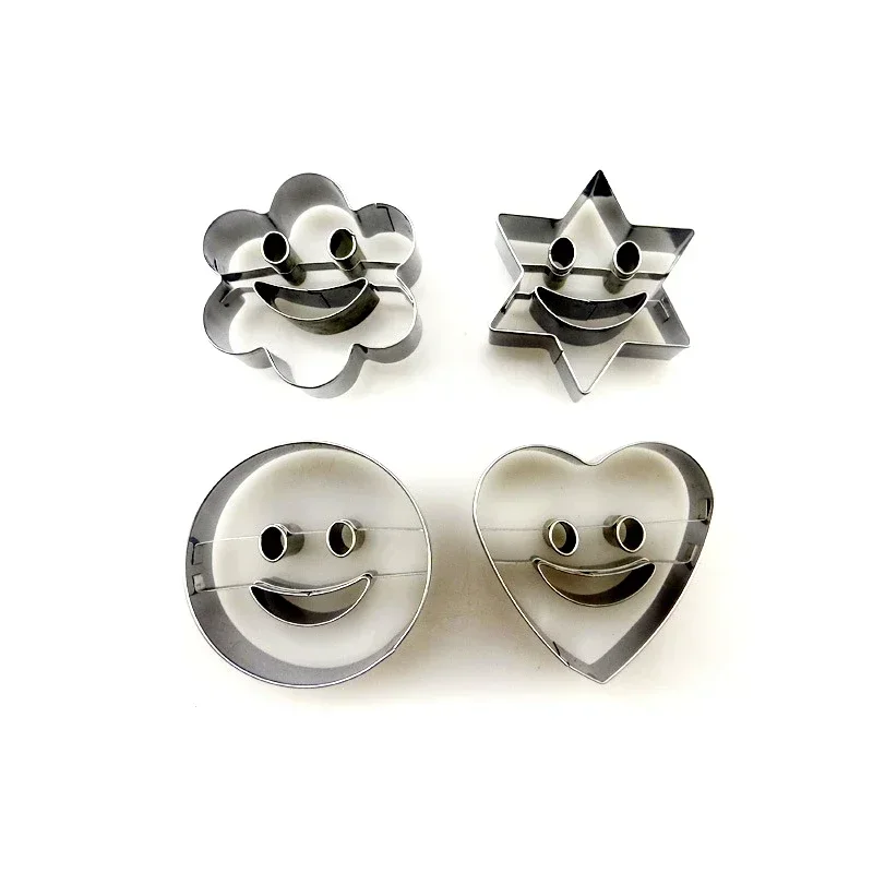 4Pcs Smiling Face Cookies Mold Cutter Biscuit Pastry Cake Decorating Tools Baking Confectionery DIY Tools 4 Shapes