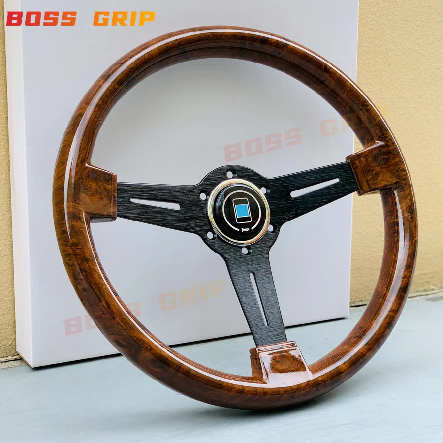 Universal Classic Wood Nardi Steering Wheel JDM 14inch Vintage Racing Sport Steering Wheel Car Accessories