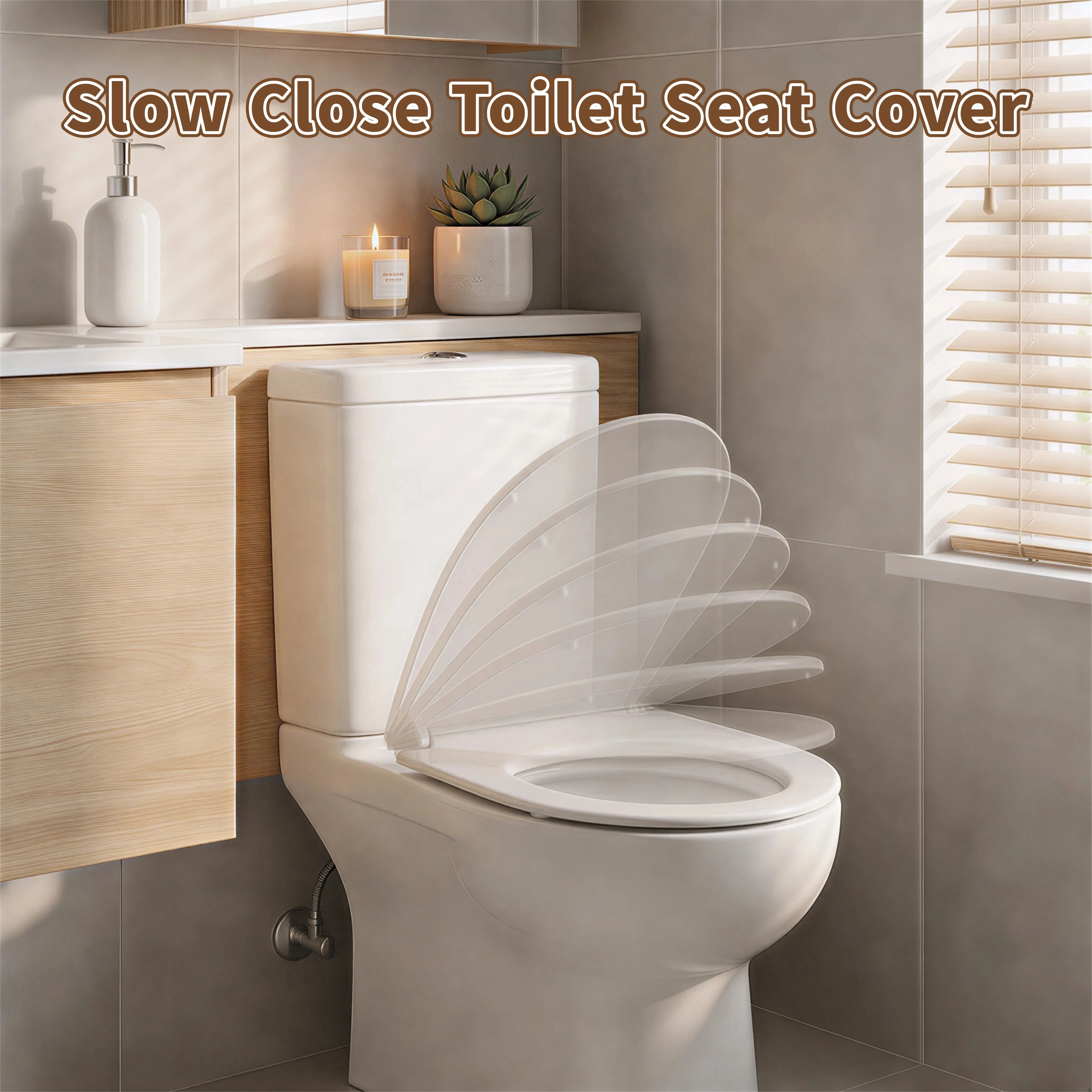 Soft-close Toilet Seat for Adults Universal V/O-shape White PP Material Quick Release Antibacterial Easy-Clean Toilet Accessorie