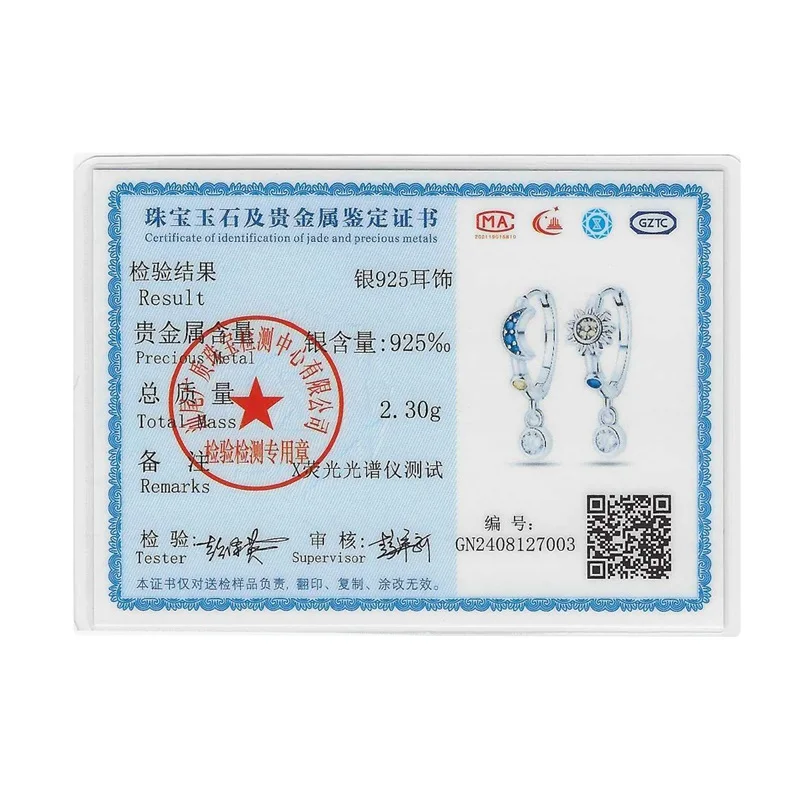 Original 925 argent bleu Zircon capteur de rêves plume étoile lune mignon griffe boucles d'oreilles pour les femmes beaux bijoux d'anniversaire cadeaux