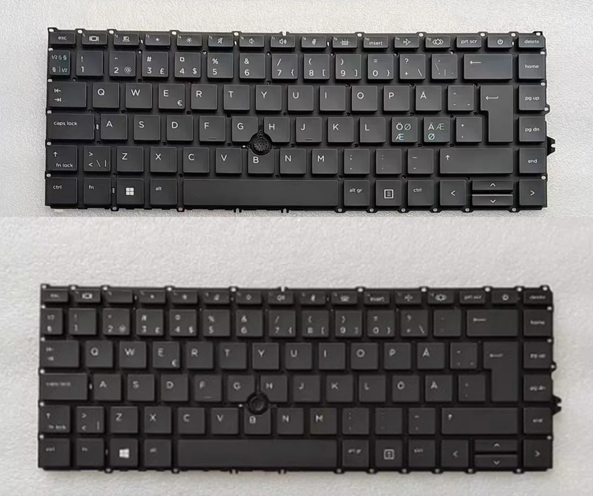 New Nordic Norwegian Danish Swedish Finnish Keyboard for HP ELITEBOOK 745 G7 745 G8 840 G7 840 G8 845 G7 845 G8 BACKLIT ,Pointer