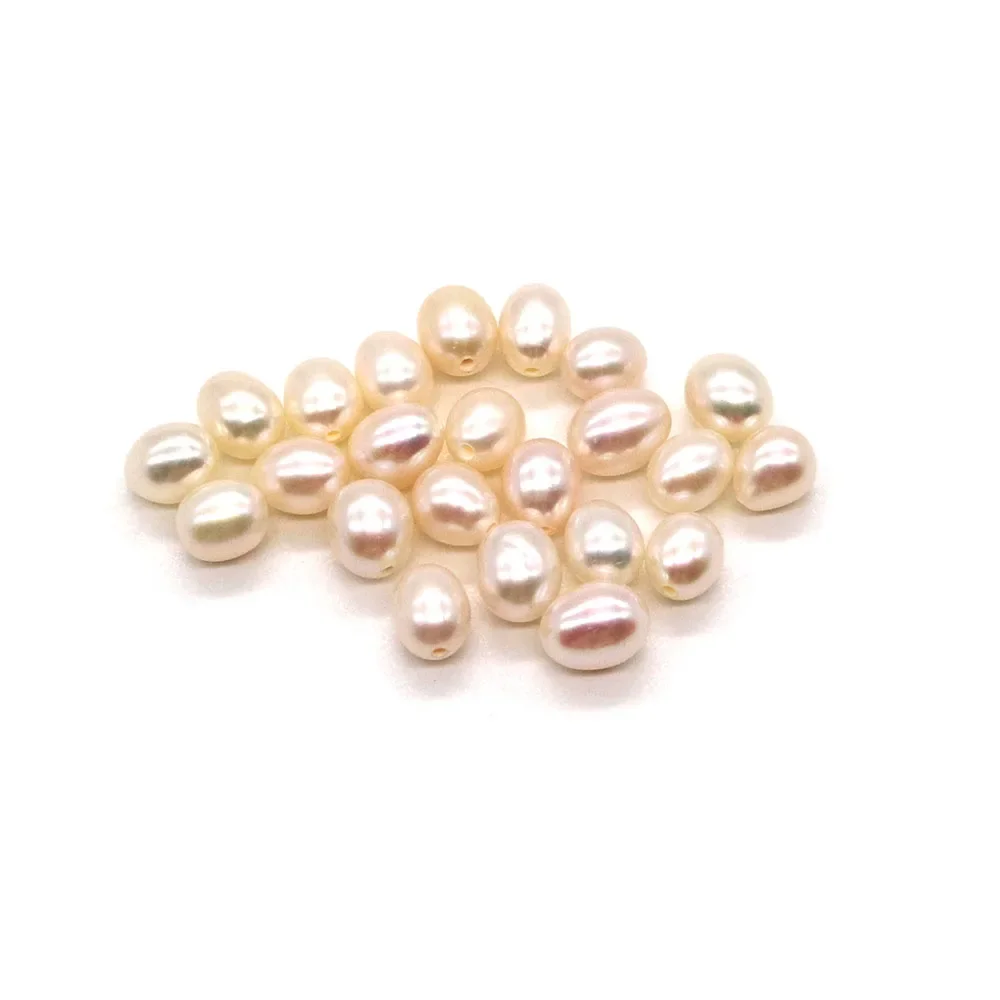 10pcs/pack 3-11mm Natural Freshwater Pearl Beads Half Hole Rice Shaped DIY for Making Necklace Bracelets Earrings Accessories