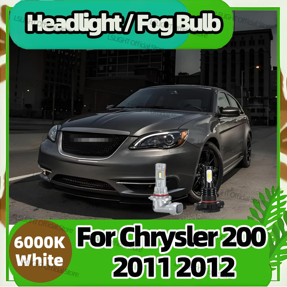 

2/4Pcs For Chrysler 200 2011 2012 Car Headlight Bulbs CSP 3570 6000K Fog Lamps 12V Auto Headlamp 28000LM Plug&Play LED Kit