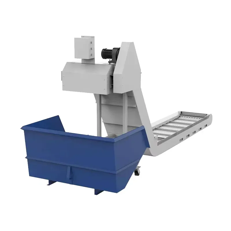 Agile CNC Lathe Machine Hinged Belt Type Chip Conveyor Stainless Steel Material 0.2-2.2 KW 20-80 KG/min 0-60 Degree