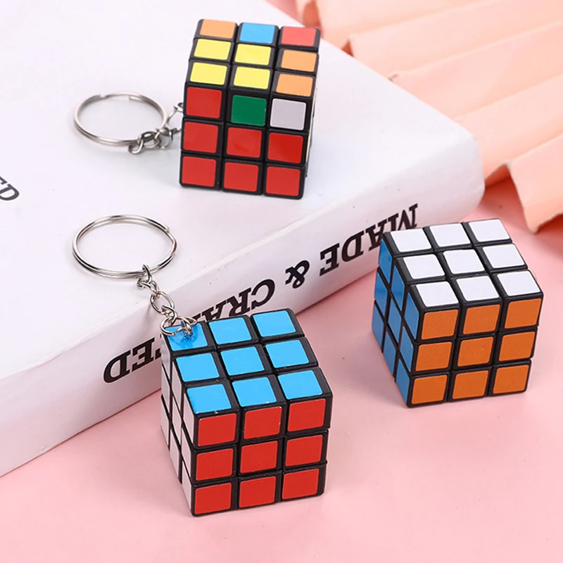 3x3 Mini Puzzle Magic Cube Keychain Promotional Gift Bag Accessories For Children Kids Girls Fashion DIY Jewelry Gift