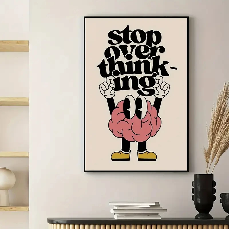 توقف عن التفكير للدماغ والأحذية جدار الفن يطبع قماش اللوحة المشارك صورة لغرفة المعيشة ديكور المنزل #3