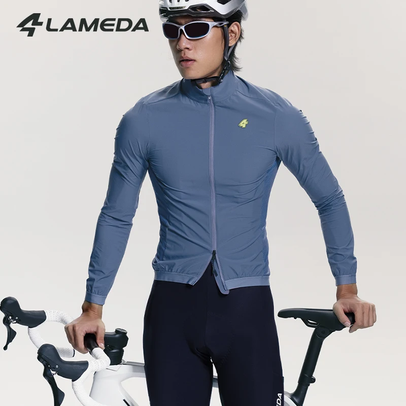 

LAMEDA Long-Sleeved Road Cycling Jersey Men's Windbreaker Top Full Zipper Breathable Quick-drying Outdoor Sports Cycling Jersey