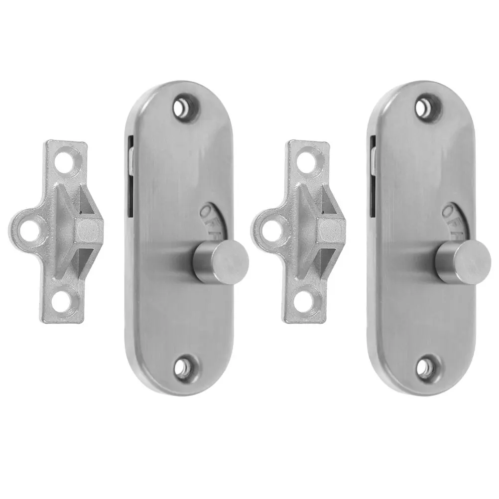 2 個 90 度スライド式納屋ドアラッチ安全で耐久性のある簡単な取り付けアルミニウム合金ステンレス鋼アウトスイングドアセキュリティ