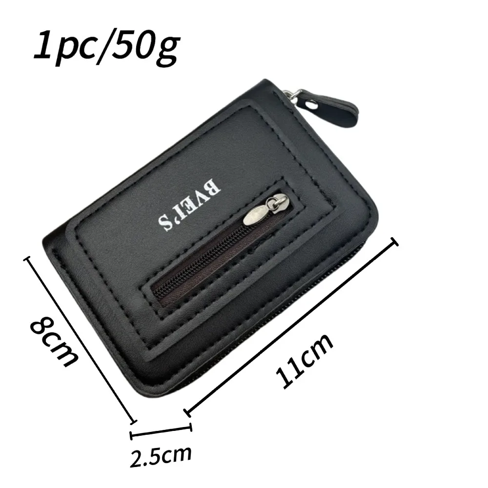 Minimalist Anti-theft Brush Short Wallet Anti Demagnetization Multiple Pockets Card Bag Large Capacity Coin Purse Men