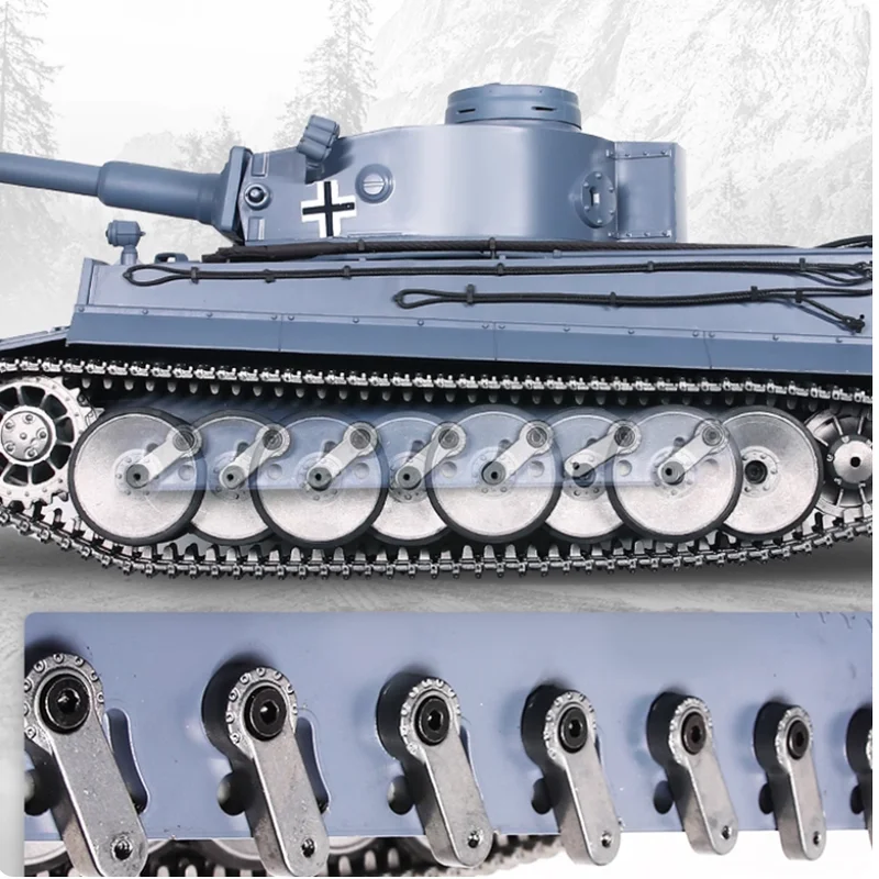 Henglong-tanque de Metal con Control remoto, coche de juguete Tiger One Crawler, batalla eléctrica inalámbrica, lanzable, coche de Control remoto, regalo para niño