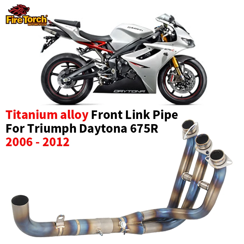 Hlaf Blue Titanium alloy Front Pipe For Triumph Daytona 675 R 675R 2006 - 2012 Motorcycle Exhaust Full System escape Modified