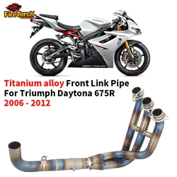 Hlaf Blue Titanium alloy Front Pipe For Triumph Daytona 675 R 675R 2006 - 2012 Motorcycle Exhaust Full System escape Modified