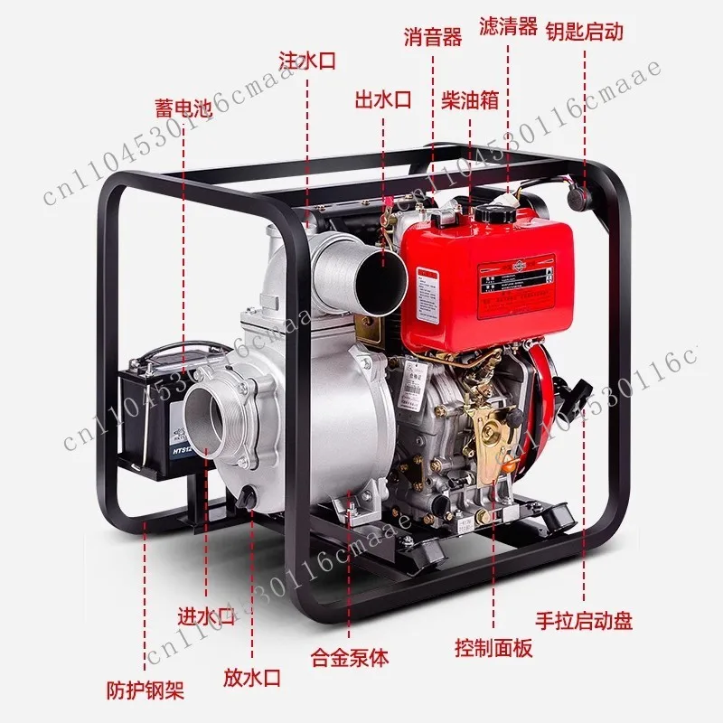 Suitable for Changchai machine pump 2/3/4/6 inch home/agricultural irrigation cast iron high pressure high lift sewage pump