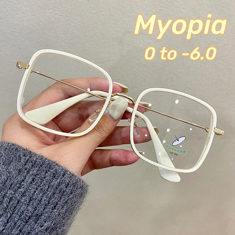 Retro Versatile Transparent Frame Anti Blue Light myopia glasses Ultra Light Unisex Glasses Women Short-sighted Eyeglasses