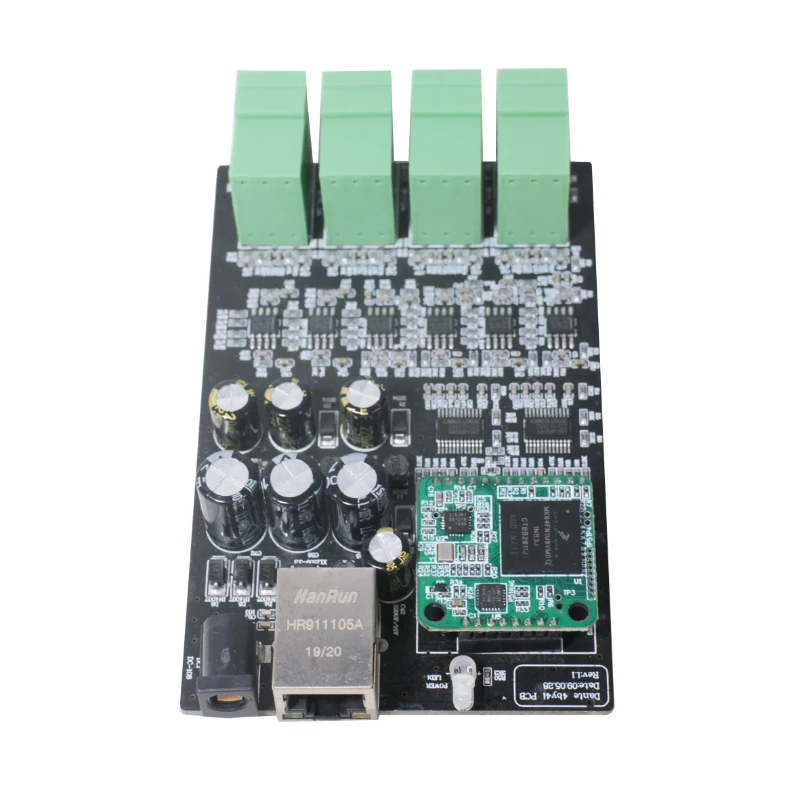 Dante 4 In 4 Out PCB Board Ideal audio interface to increase the number of microphones or AUX inputs