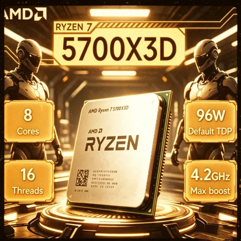Procesador de Escritorio Amd Ryzen 7 5700X3D, Arquitectura Zen3, 7nm, 96MB de Caché L3, 8 Núcleos, 16 Subprocesos, Socket AM4, Venta