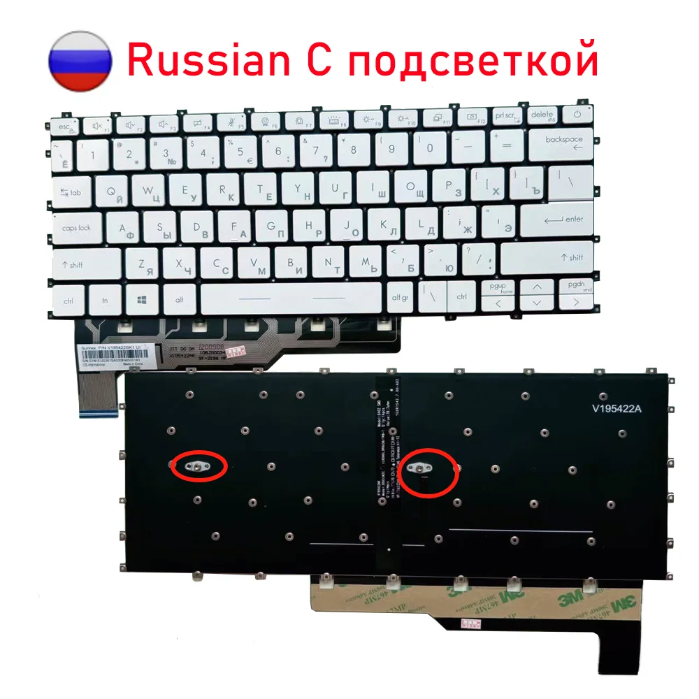 XIN-Russian-US Backlit Laptop Keyboard For MSI Summit E13 Flip Evo A12MT E13 AI Evo A1MTG E14 Evo A12M E14 Flip Evo A12MT A13MT