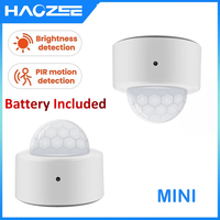 Tuya 2 in 1 Zigbee Mini PIR Motion Detector +Bright Lux Light Passive Infrared Security Burglar Alarm Sensor