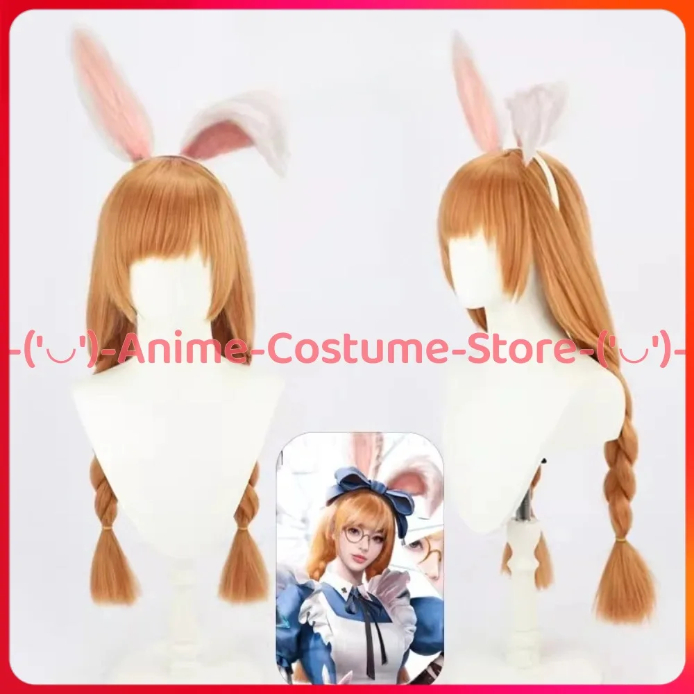 

Game for Peace Cosplay Wig Childlike Bunny Ears Anime Character Halloween Carnival Party Costume Wigs Resistant Synthetic Hair