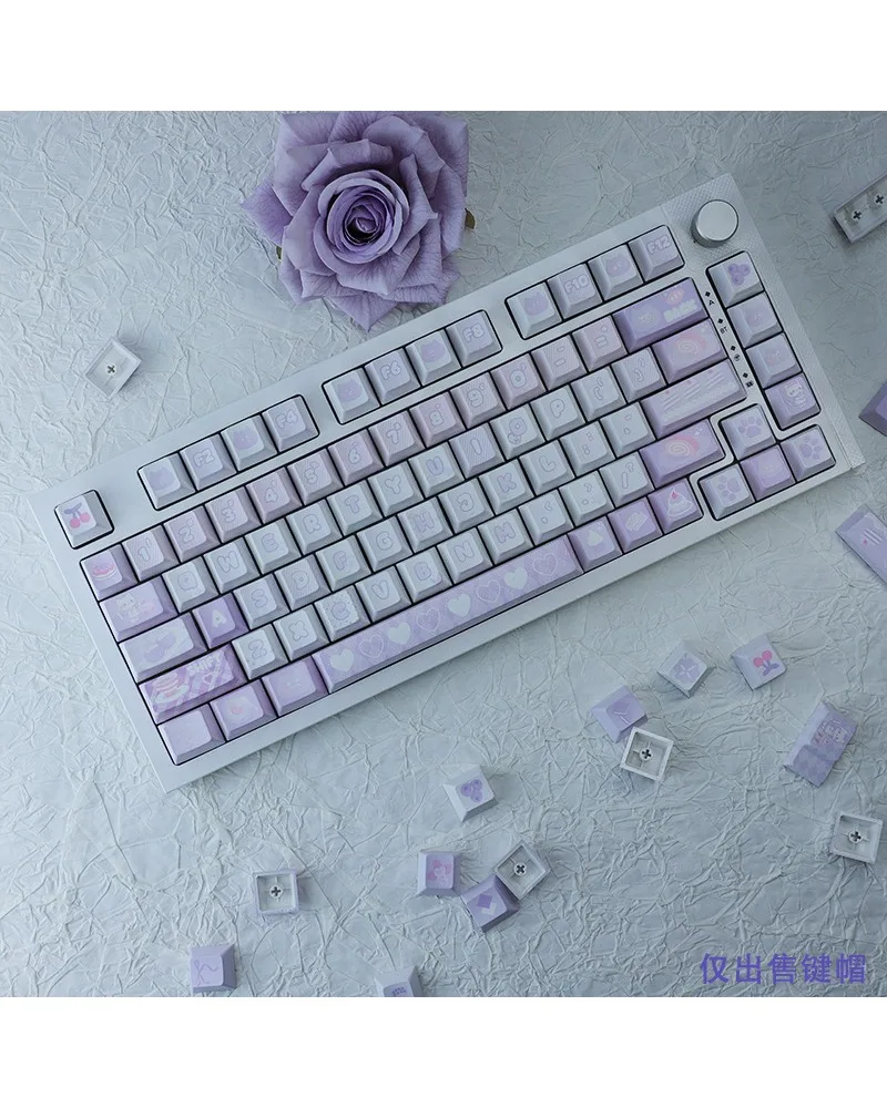 Coffee Maid Theme PBT Five-Sided Sublimation Engraved Keyboard Keycaps Small Full Set