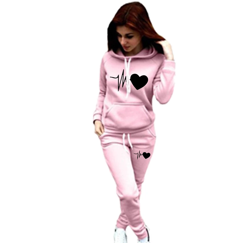 Women\'s Hoodies Set Tracksuit Pullover Hoodie and Pant Sets Sweatshirts+ Long Pants Sets Jogging Sweatsuit