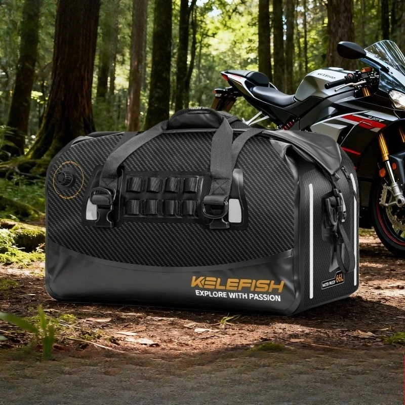 

2026 New Waterproof Motorcycle Tail Bag Storm Level Waterproof Expandable Reflective Motorbike Rear Luggage