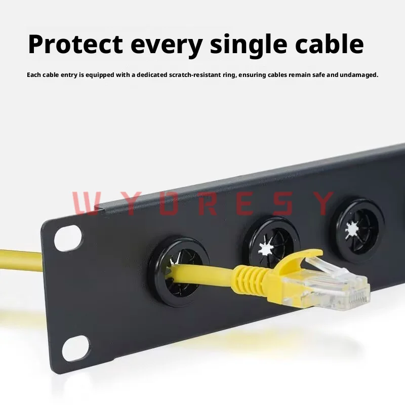 Multi-hole Cable Pass Through Baffle for 19 Inch Cabinet 12/18/24 Optional Openings Route Wires And Block Dust From Rack Interio