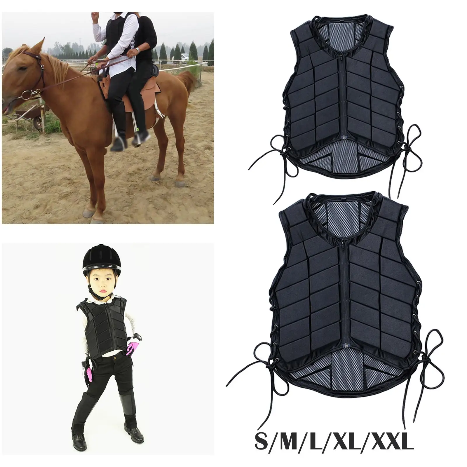 

Comfortable Horse Riding Equestrian Unisex Professional Black Adjustable Waistcoat Accessories Protective Gear