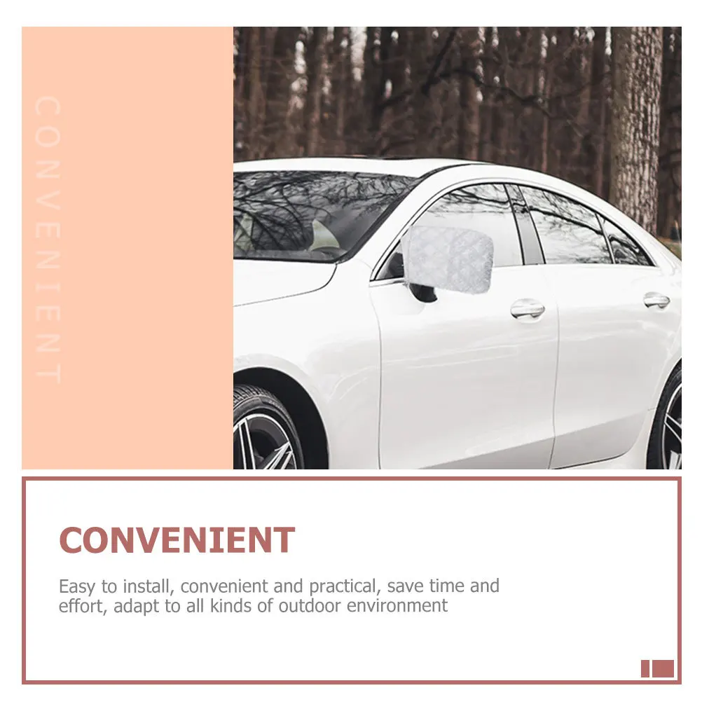

4pcs Snowproof Car Mirror Cover Waterproof Rearview Protection Guard For Outdoor Use Durable Oxford Cloth Shield