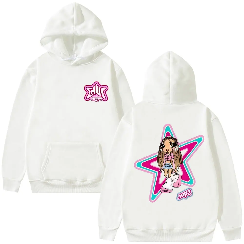 Sudadera con capucha con gráfico de dibujos animados de Singer Emilia Mernes MP3, ropa para hombres y mujeres, sudadera informal de moda, jersey de gran tamaño Unisex, sudaderas con capucha