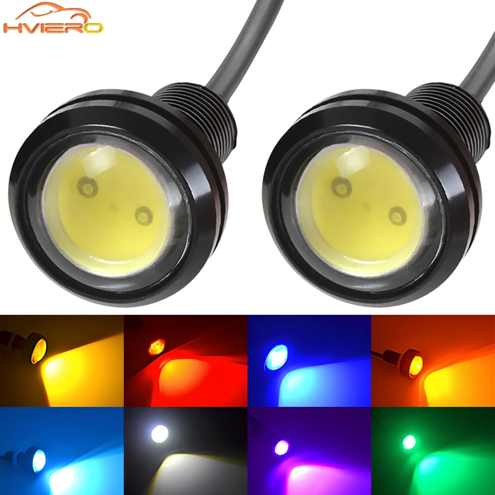 

2x Universal Car Led Daytime Running Light DRL 18mm Auto Eagle Eye Lamp Backup Reversing Parking Signal Lamp Waterproof Fog Bulb