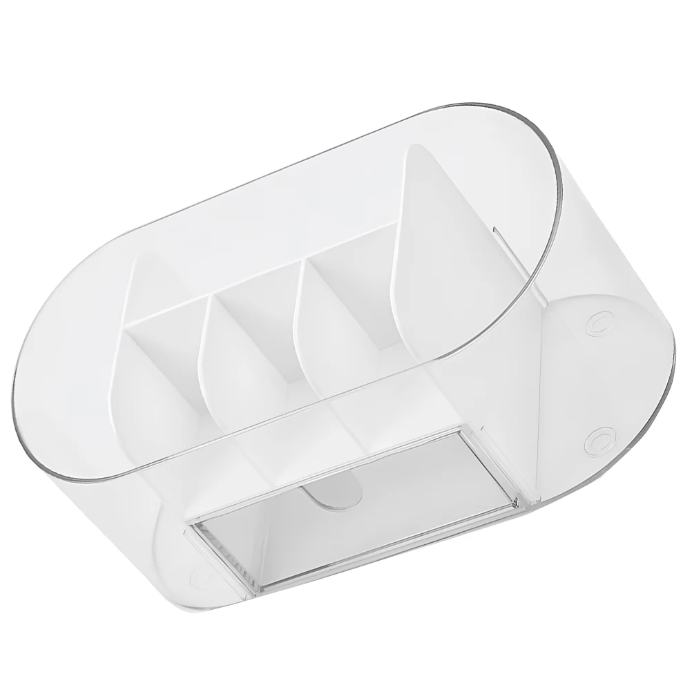 

Makeup Brush Storage Box Transparent White Large Capacity Desk Organizer For Cosmetics Lipstick Eyebrow Brush Pens Office