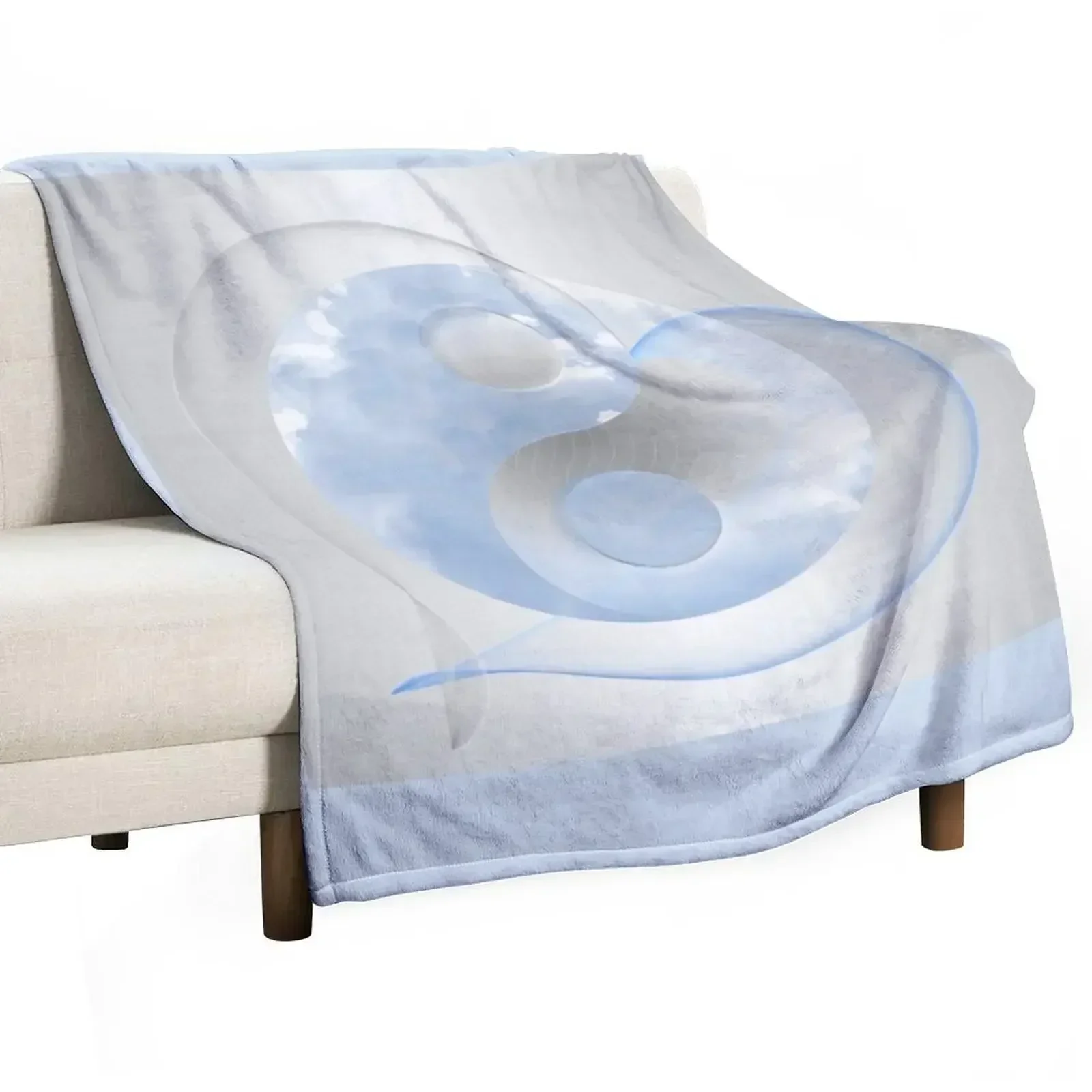 Copie de Yin-Yang Amour Bleu Ciel Throw Blanket Decoratives for babies Plaid Bed Fashionable Bed linens Baby Blankets