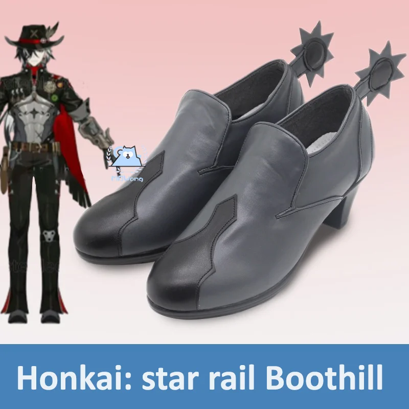 Game Honkai Star Rail Latest Boothill Cosplay Shoes Western Cowboy Shoes Leather Shoes Halloween Party Carniavl Role Play