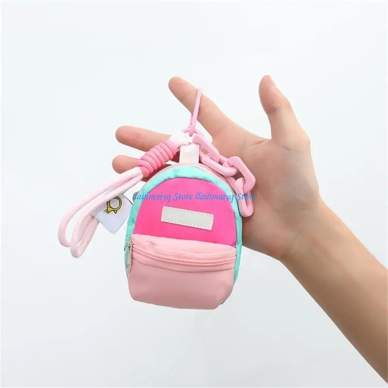 573B Fashionable Contrast Color Miniature Backpack Keychain Pendant For Everyday Use