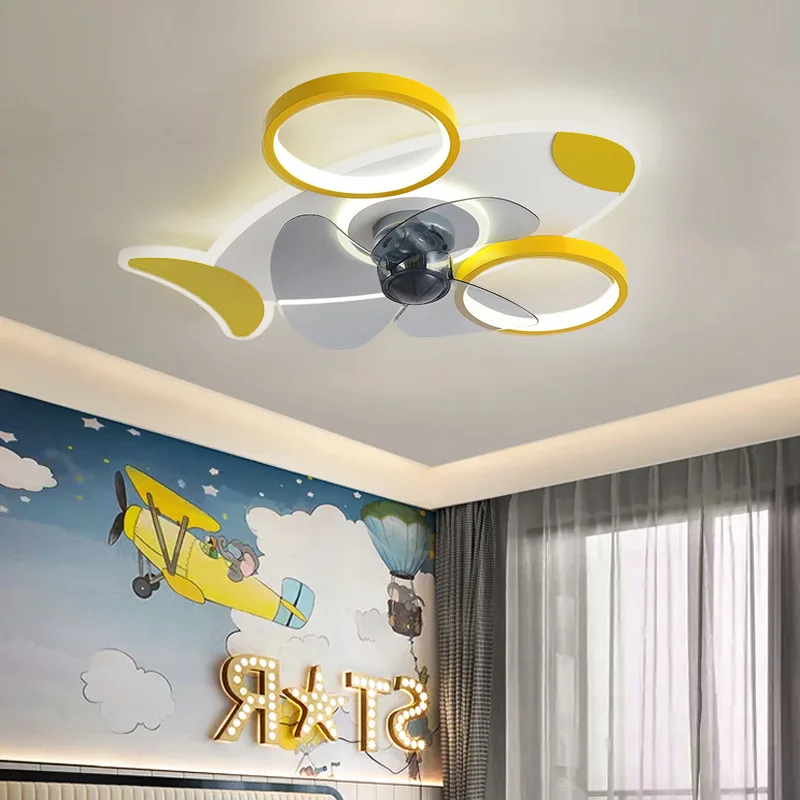 

kidsBedroom decor led invisible Ceiling fan light lamp dining room Ceiling fans with lights remote control lamps for living room