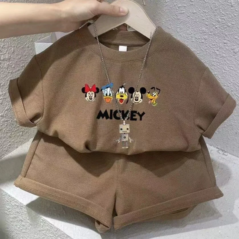 Summer Baby Girls Clothes Set Kid Fashion Disney Printed T-Shirts And Shorts 2pcs Suit Children Short Sleeve Top Bottom Outfits image 2