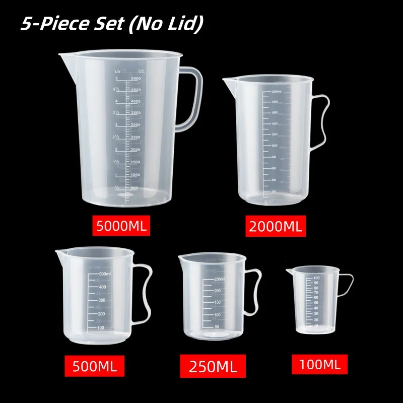 100–5000 ml verdickter Kunststoff-Messbecher mit Skala, Lebensmittelqualität, Messbecher, experimenteller Messbecher, Becher, Kunststoffbecher – Detail 12