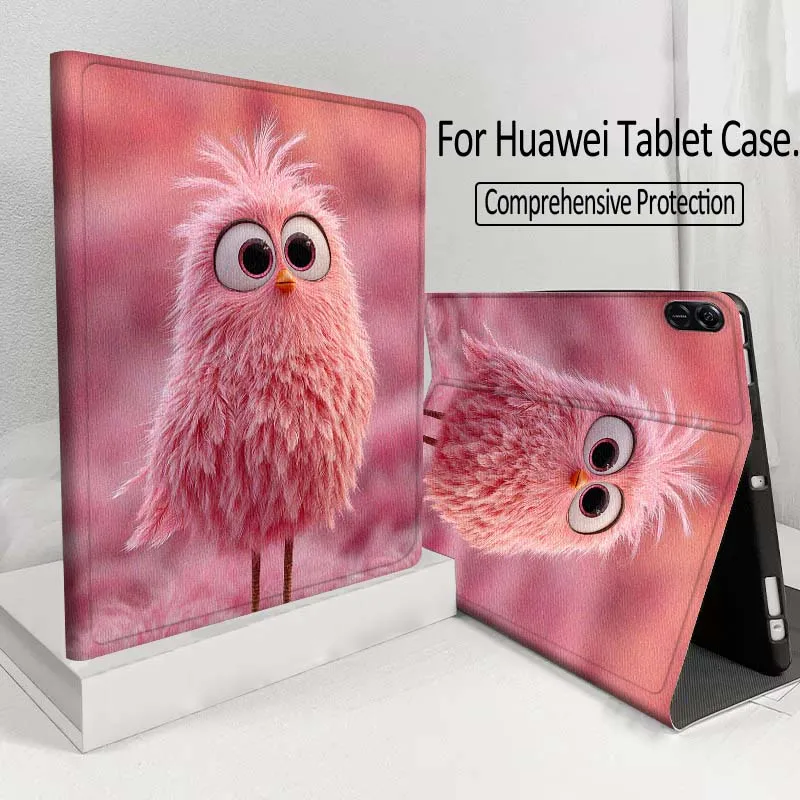 

Cartoon Duck Heart Glasses For Huawei MatePad M5 T5 SE 11 Pro Honor Tab 5 V7 V8 X9 GT 10.1 10.8 Inch Tablet Case Cover