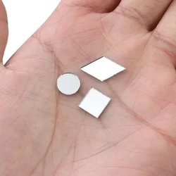 Good 300PCS/lot Multi Shape Mirror Glass Mosaic Tiles Round Diamond Square Mini Adhesive Sticker Decal DIY Craft Home Decoration