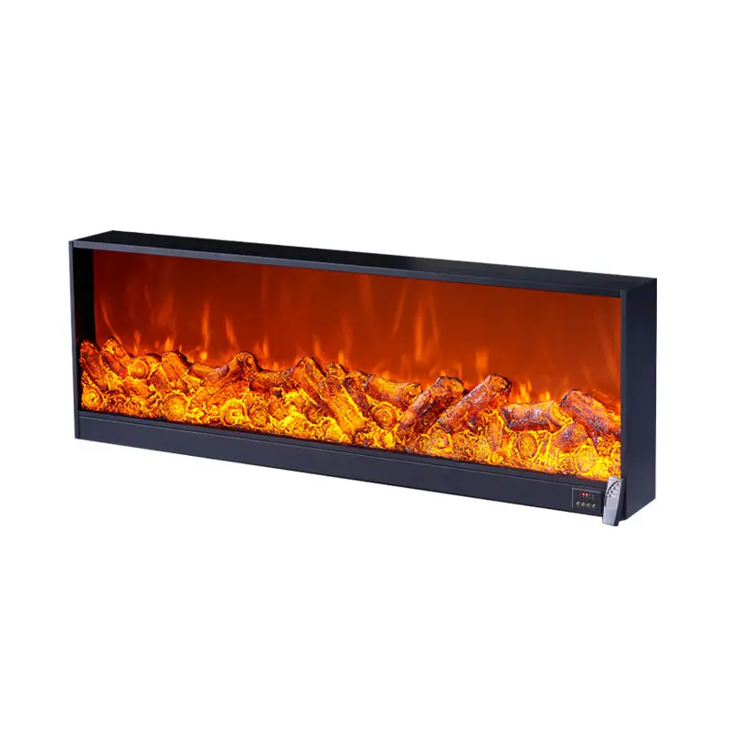 Custom Luxury-Quality American-Style Electric Fireplace Insert Built-In Simulated Flame Frameless European-Inspired Indoor