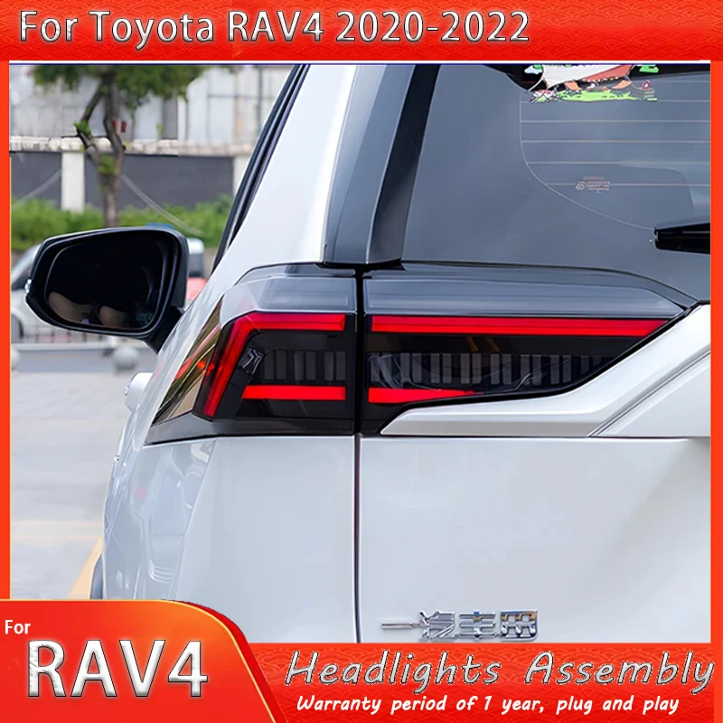 Car Taillight For Toyota RAV4 2020-2023 All New Upgrade LED Fishbone Style Dynamic Light High Quality Hot Sale Accessories