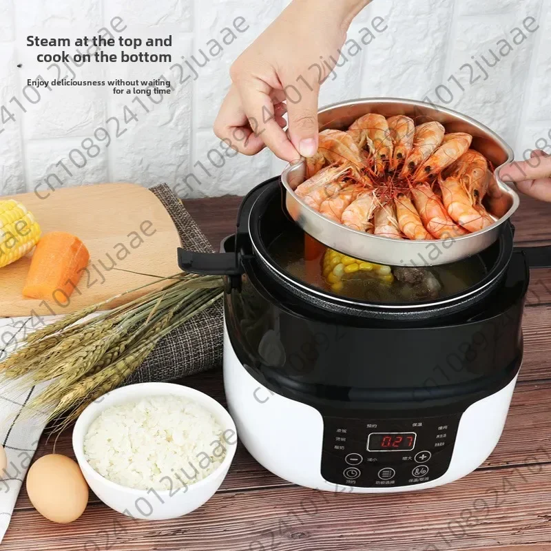2L Multifunctional Car Mounted Rice Cooker Small 12V Cars & Large 24V Trucks Dual-Use 220V Home Cooking Special Feature Portable