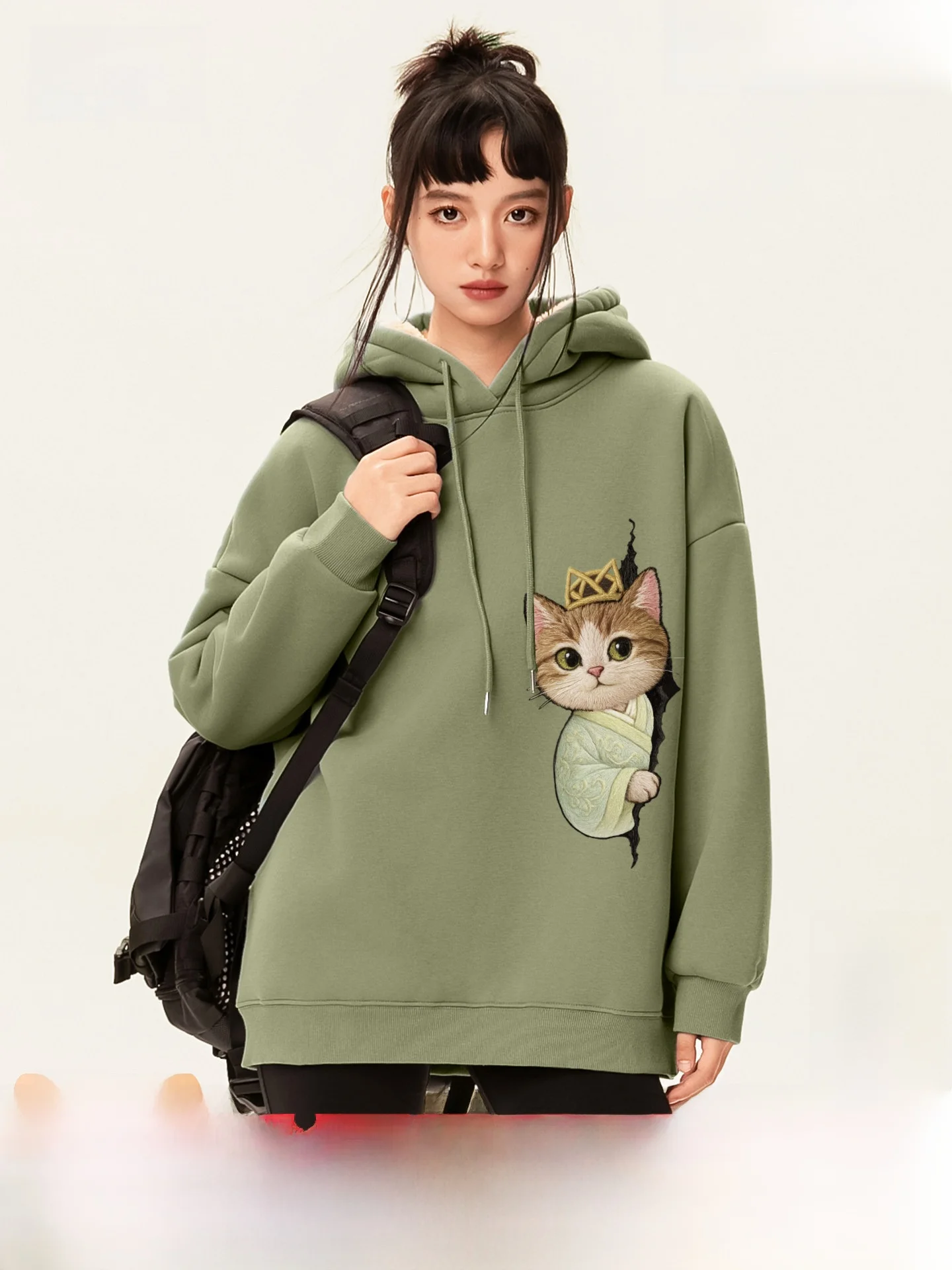 

Женская утепленная толстовка Snow Flng с капюшоном на флисовой подкладке, повседневная, свободного кроя, с длинными рукавами, зимняя верхняя одежда