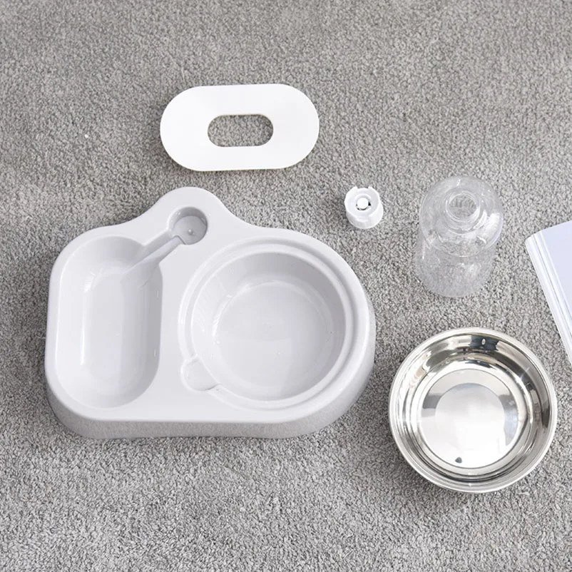 Bowl pet automatic drinking water feeder anti-tip stainless steel dog bowl cat dog food bowl pet supplies