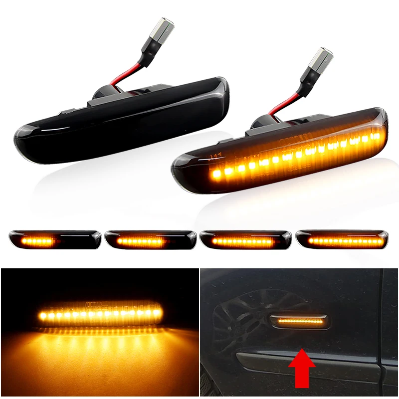 

2PCS for BMW 3 Series E46 Sedan/Saloon 12/E46 Coupe 06/E46 Convertible 12-Dynamic LED Side Marker Light Turn Signal Blinker Lamp
