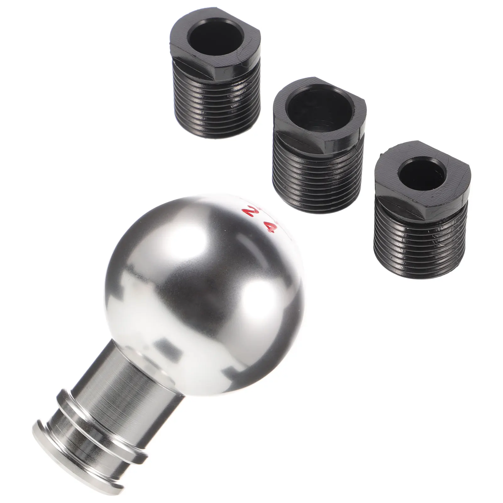 

1pc Aluminum Alloy Gear Knob Handle Head Stick Manual 5-Speed Silver Car Lever Knob Accessories Durable Easy Install