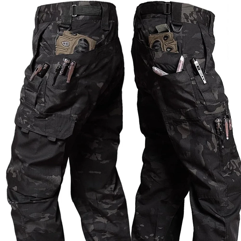 

Camo Tactical Pants Men Military Waterproof Ripstop SWAT Combat Trousers Outdoor Multi-pocket Wear-resistant Army Cargo Pant